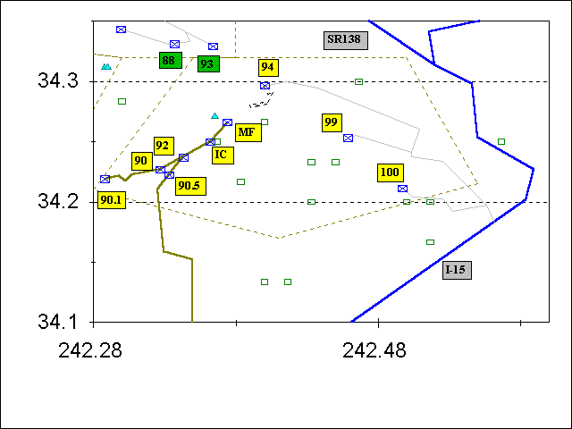 map showing hikes in Mt. Baldy region of SGM