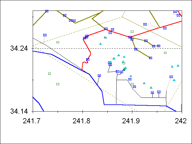 map showing hikes in Mt. Wilson region of SGM
